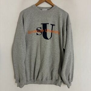 Vtg Syracuse University USA Made Sweatshirt L Crewneck Pullover Sweater Preppy